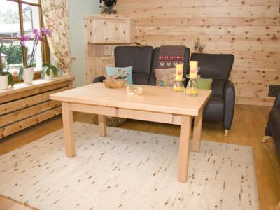 Couchtisch kanadischer Ahorn massiv mit zwei Schubladen Couchtisch kanadischer Ahorn massiv mit zwei Schubladen, Oberfläche lackiert